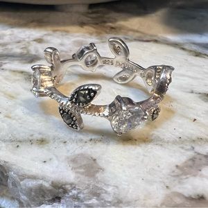 Silpada Rare Marcasite / Cubic Zirconia flower ring